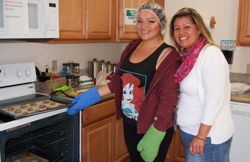 Baking cookies at TAY one stop.