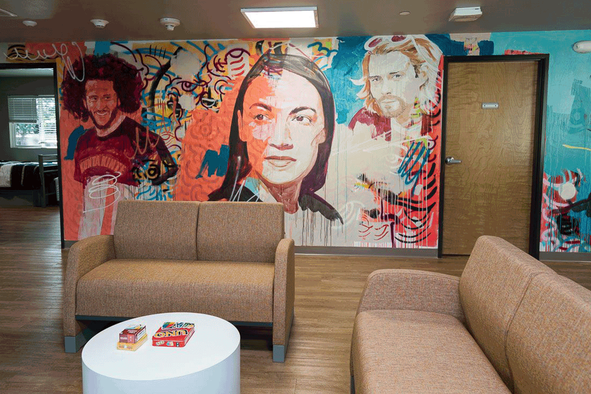 Wall art at The Stay, in Sacramento